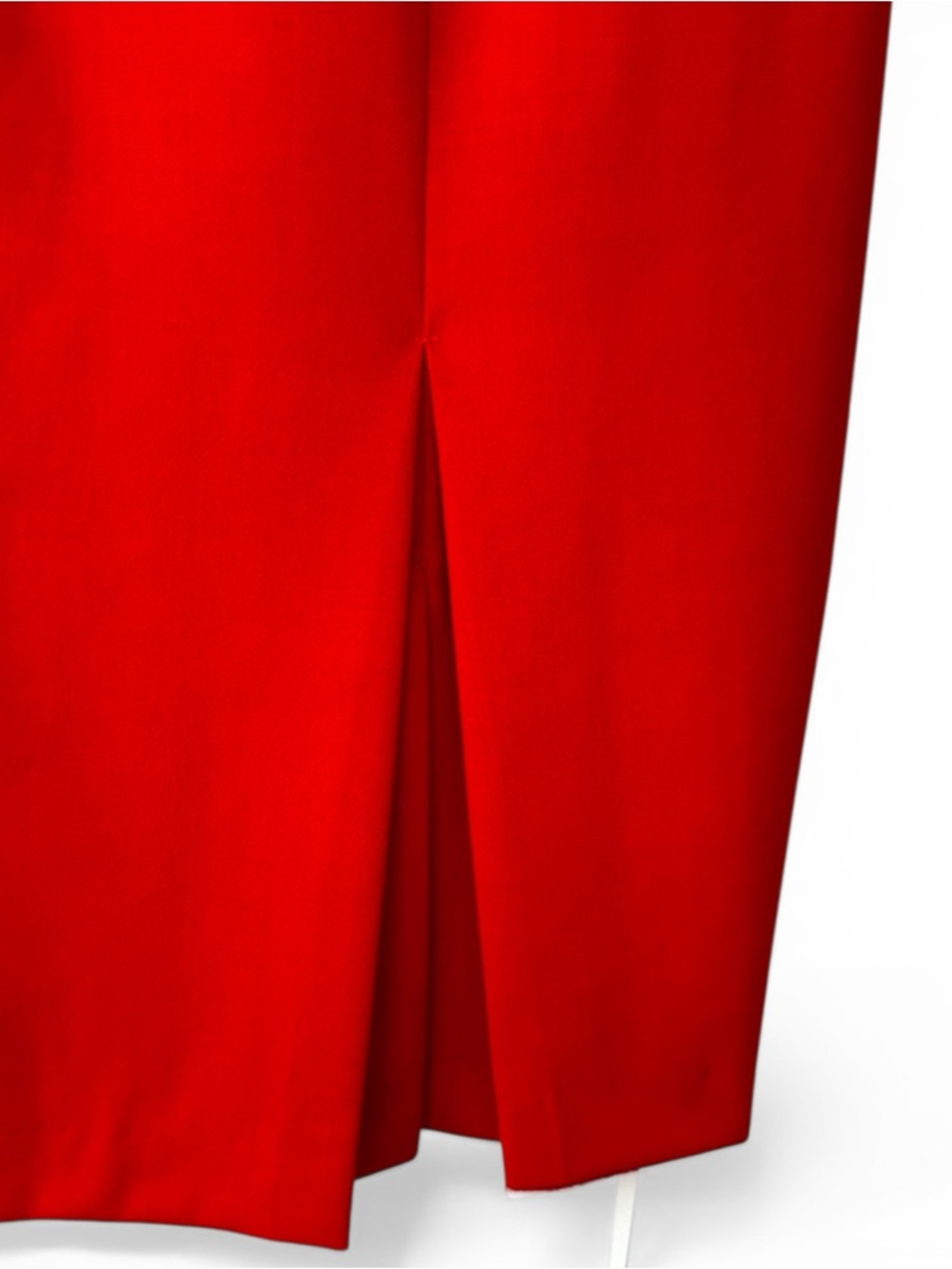 Vintage 100% Pure Virgin Wool Red Sleeveless Midi Sheath Pleated Dress Size XS - Picture 5 of 12
